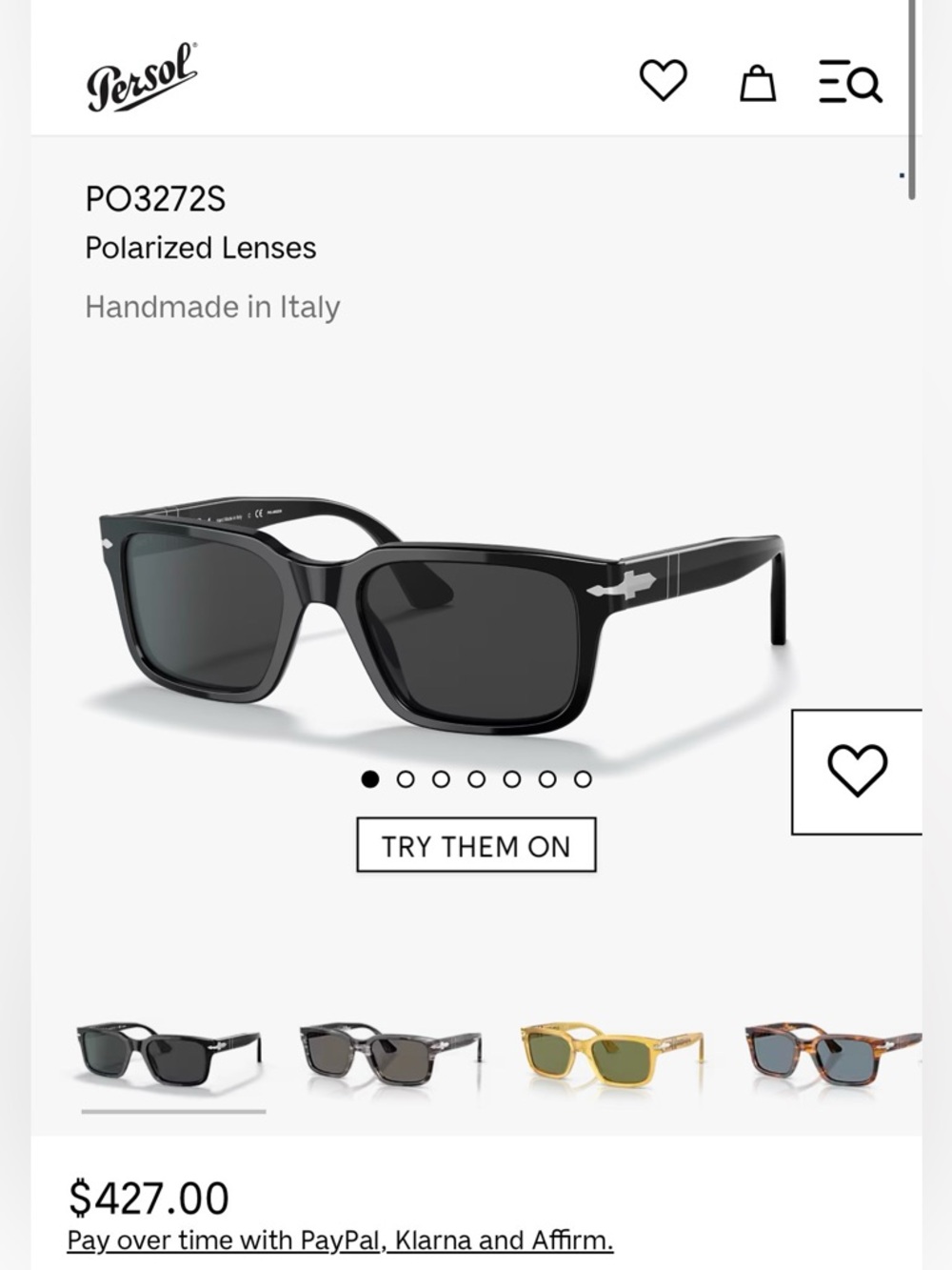 Persol Sunglasses - PO3272S 53/20